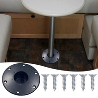 Heavy Duty Black Aluminum Table Leg Base for RV/Boat Trailer Mount