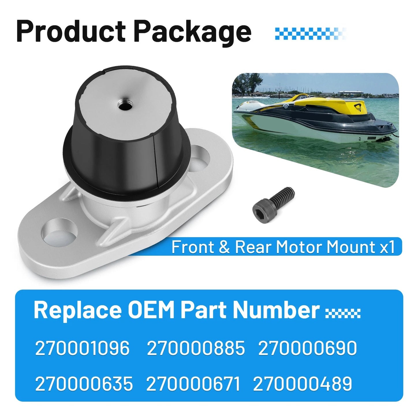 Engine Rubber Motor Mount for Sea-Doo GTX/RXP/RXT (2003-2019) Front/Rear