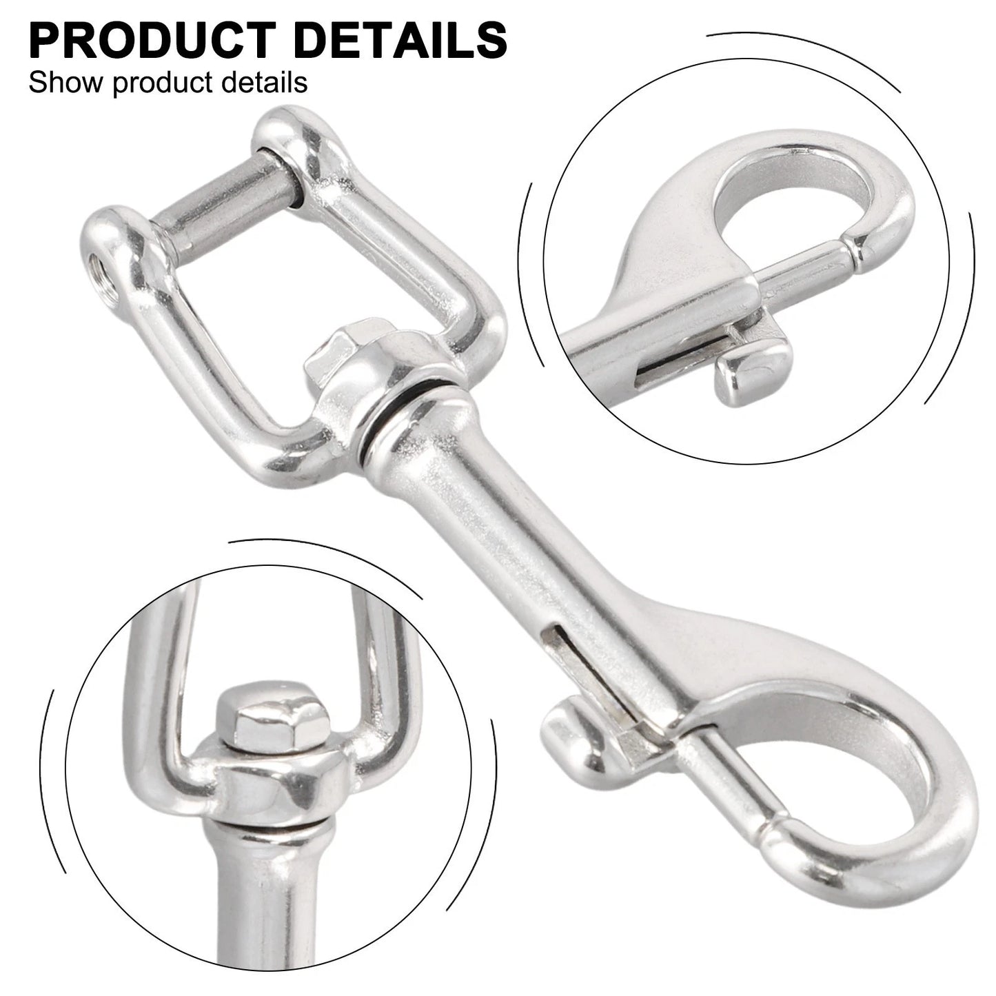 Reliable Stainless Steel Shackle Snap Hook for Yacht Boat Diving