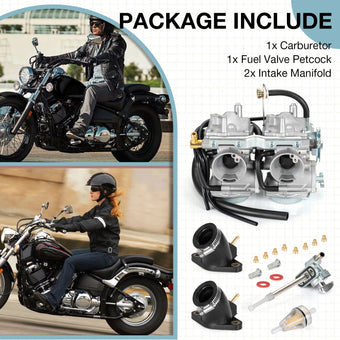compare product Carburetor Fuel Petcock Intake Manifold for Yamaha V-Star 650 XVS650 98-14