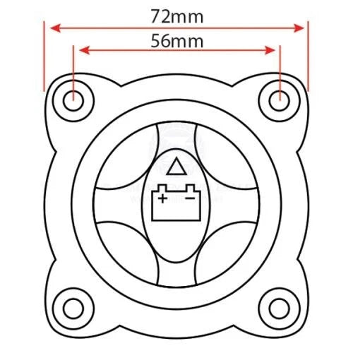 Recessed Mount Battery Isolator Switch for Marine Applications