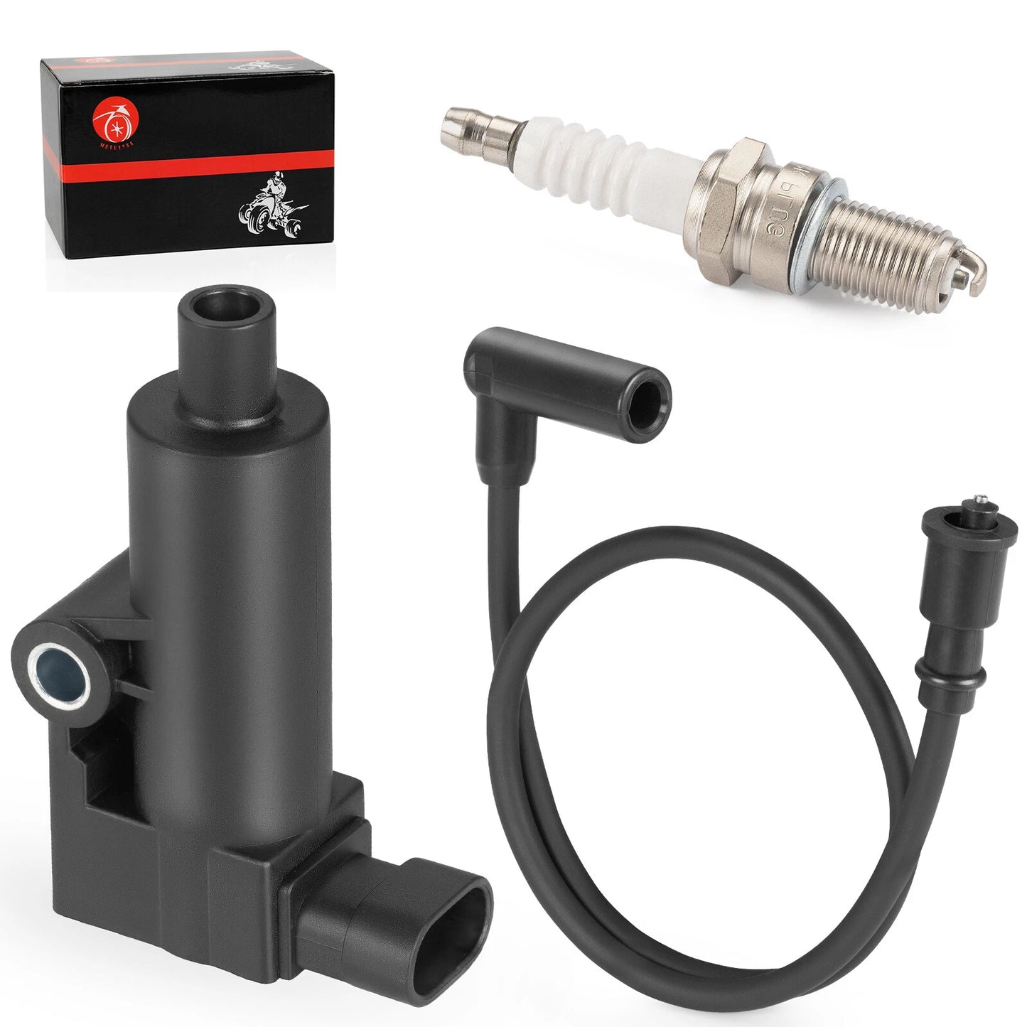 Ignition Coil & Spark Plug + Wire Cap for MTD Cub Cadet Challenger 500 UTV