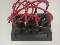 12V 4 Switch Panel Weatherproof Horizontal Black Textured Alloy Pre-Wired