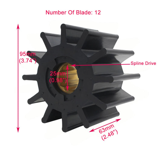 Raw Sea Water Pump Impeller with Gasket for Caterpillar 17935 Models