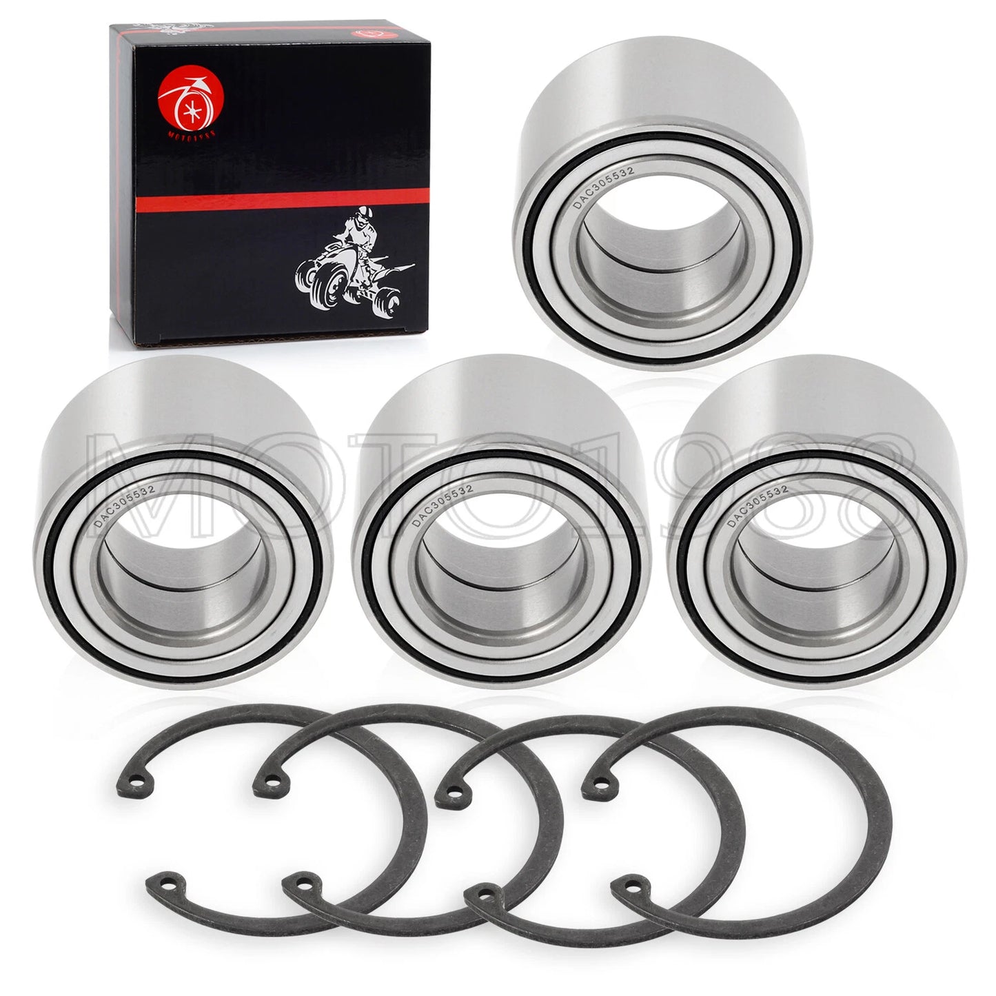 4PCS Front/Rear Wheel Bearing Kit for Yamaha Grizzly 550/660/700