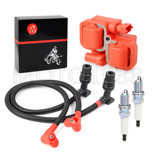 Ignition Coil & Spark Plug w/ Wire Cap for Polaris RZR 800 (2011-2014)