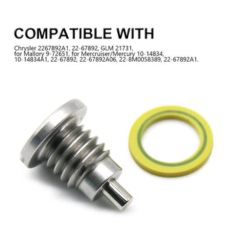 compare product Magnetic Outdrive Drain Plug & Gasket for MerCruiser 22-67892A06/22-8M0058389