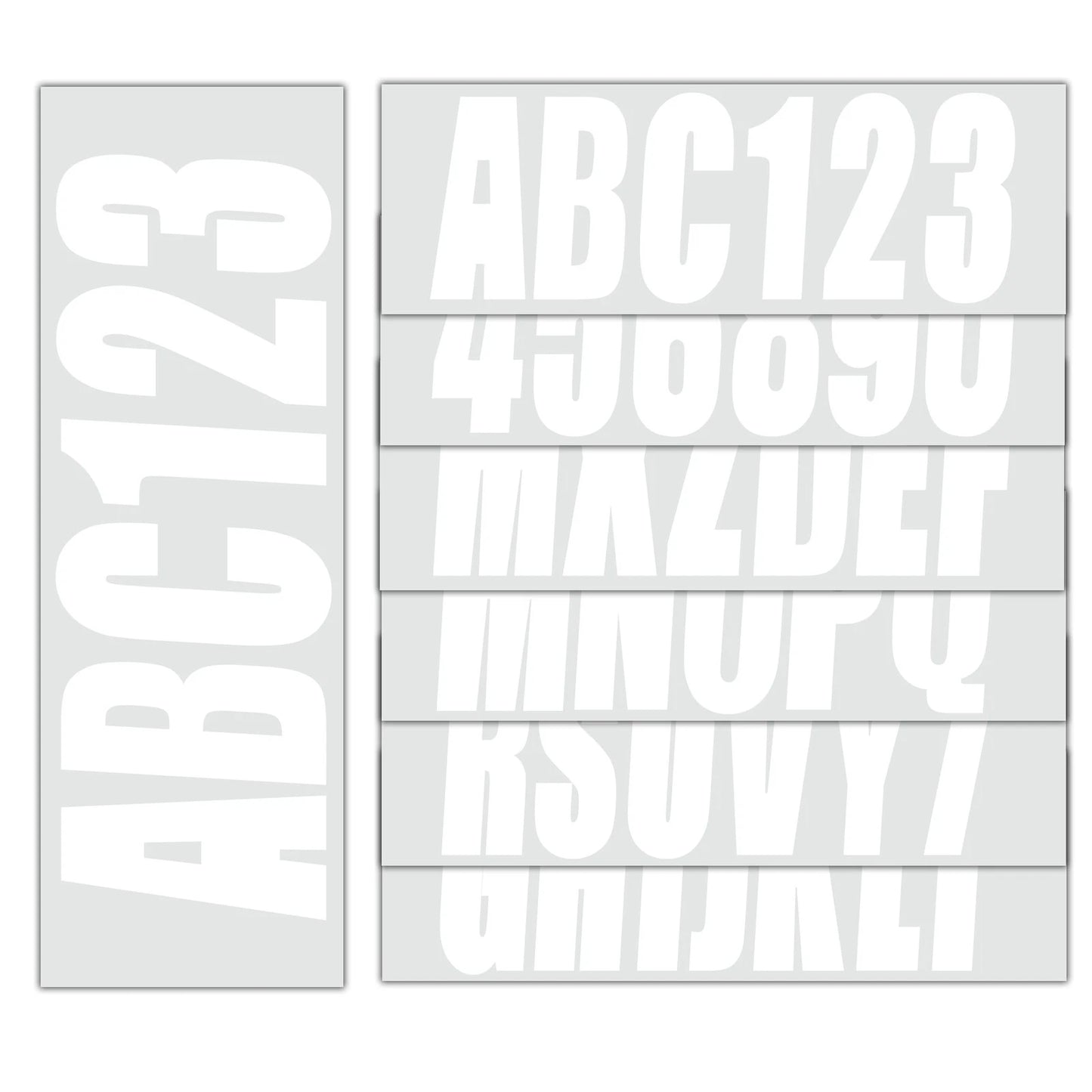 Custom 3" Boat Registration Numbers & Letters Decal Stickers - White