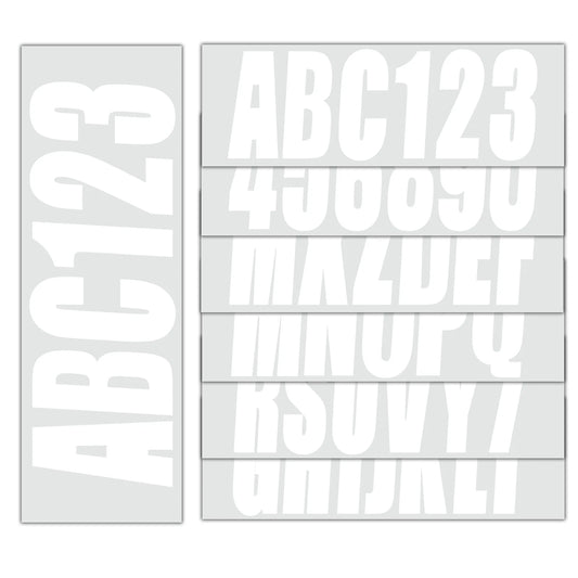 Custom 3" Boat Registration Numbers & Letters Decal Stickers - White