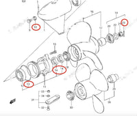 Lower Unit Oil Seal Kit for Suzuki 4-Stroke DF8 DF9.9 DF15