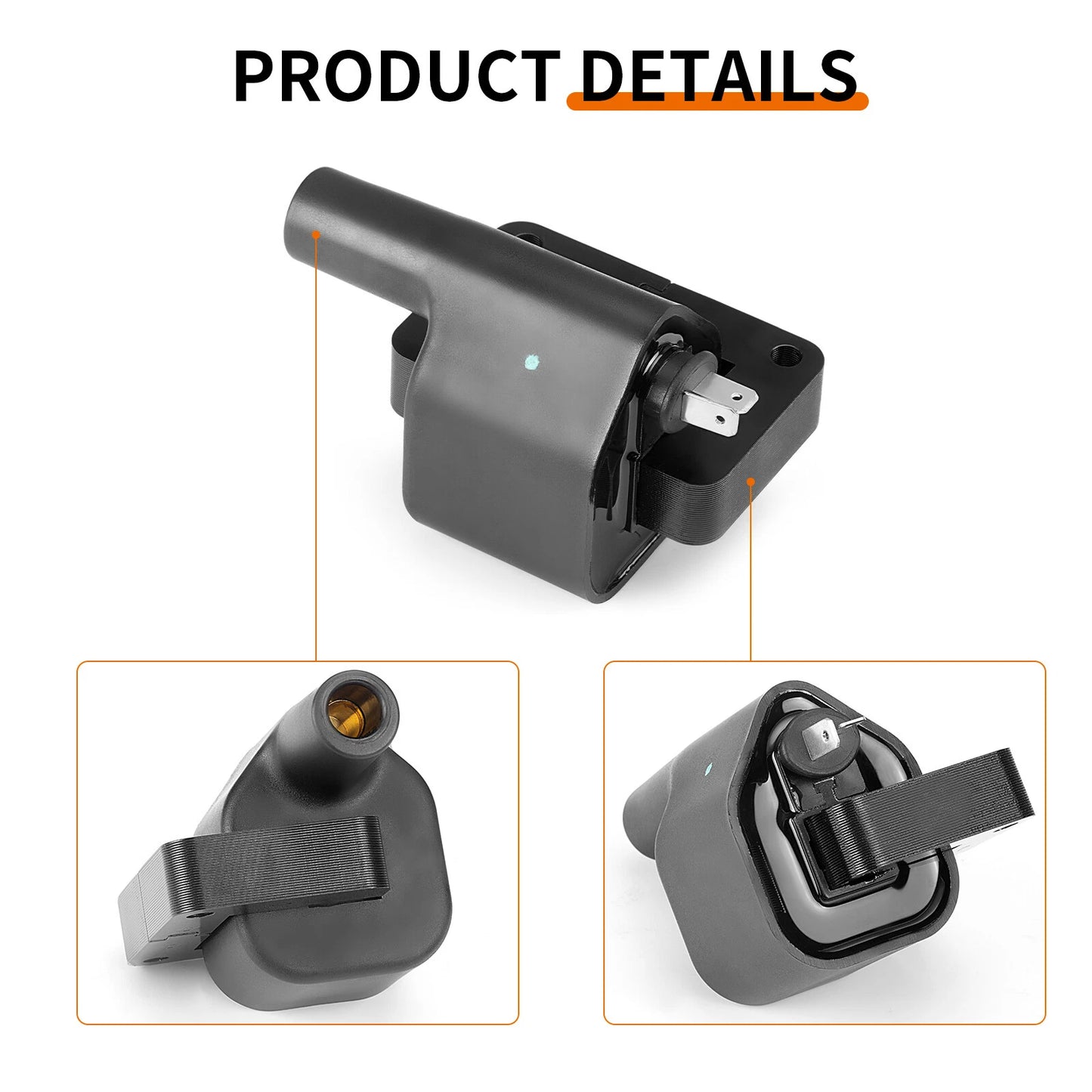 Ignition Coil & Spark Plug Cap Wire for Kawasaki Mule PRO-FXT 2022-2023