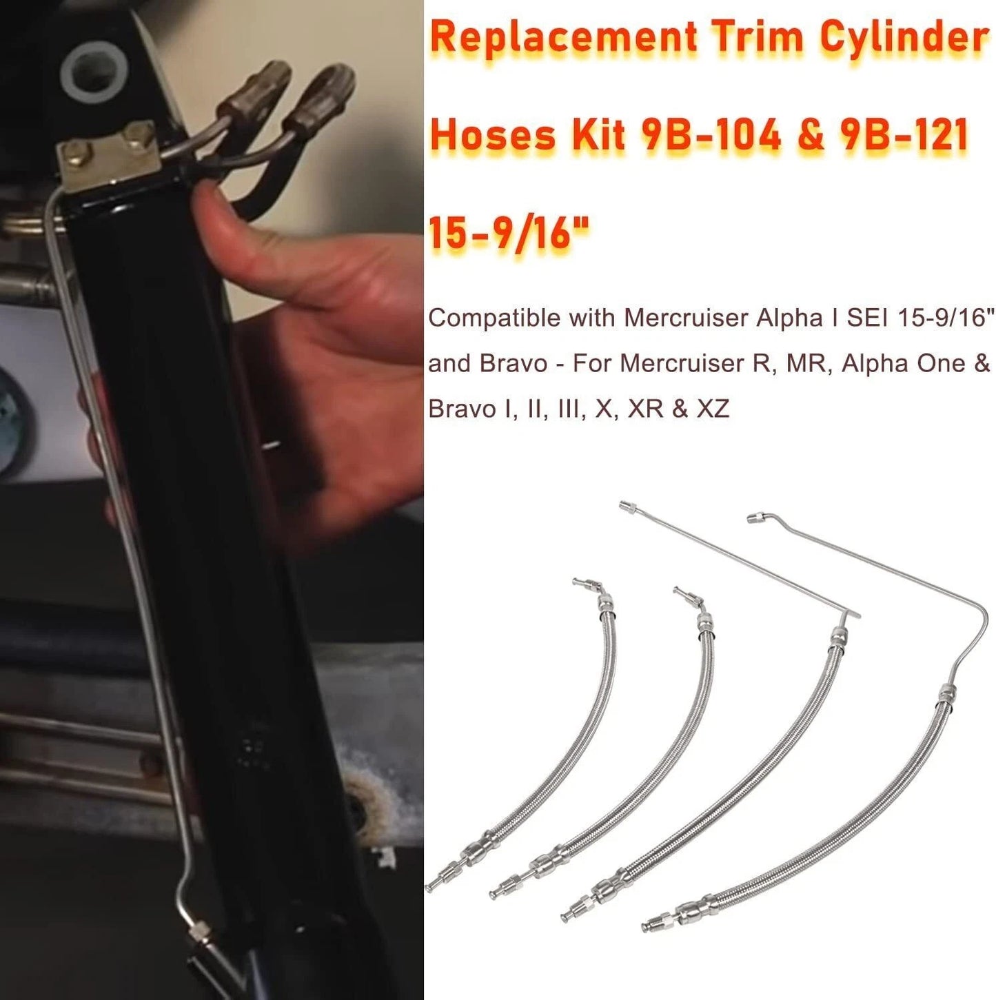 Trim Tilt Ram Hoses for Mercruiser Alpha One Gen II