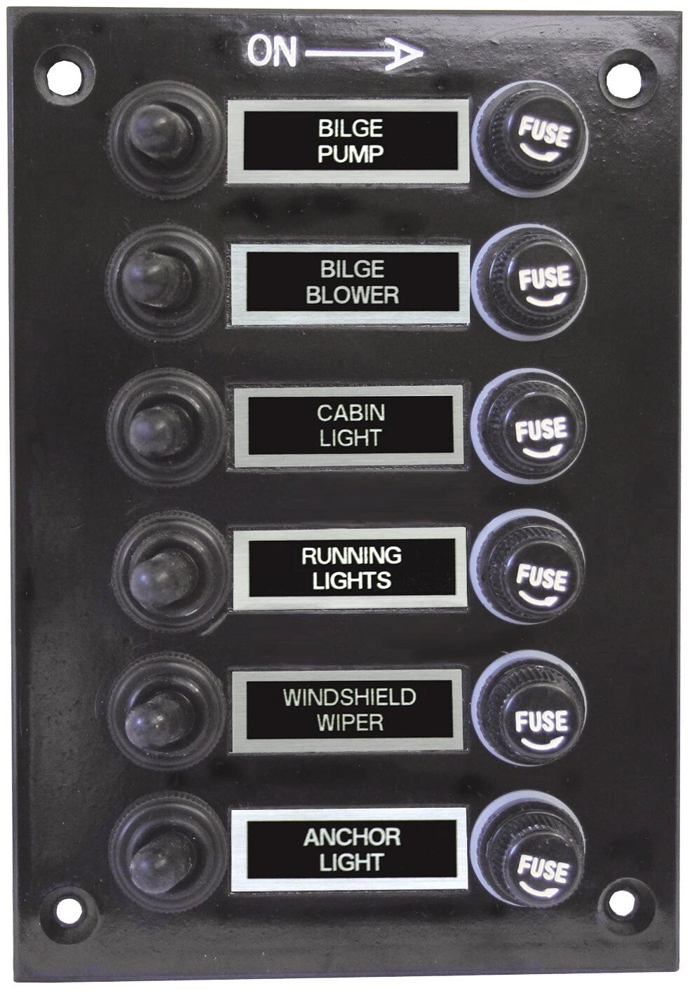 6+ 3 Gang Fused Marine Switch Panel, Splash Proof, 12/24V, for Various Brands
