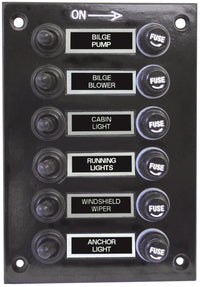 6+ 3 Gang Fused Marine Switch Panel, Splash Proof, 12/24V, for Various Brands