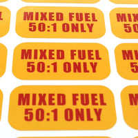 50:1 2-Cycle Oil Fuel Mixed Fuel Only Sticker/Decal for All Outboards