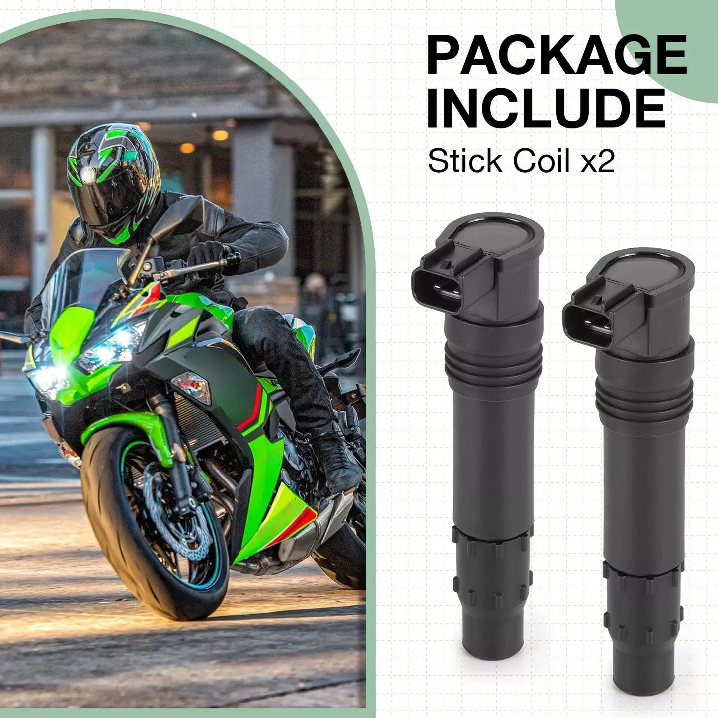 2X Ignition Coils for Kawasaki Ninja 650 ABS EX650 (2013-2016)