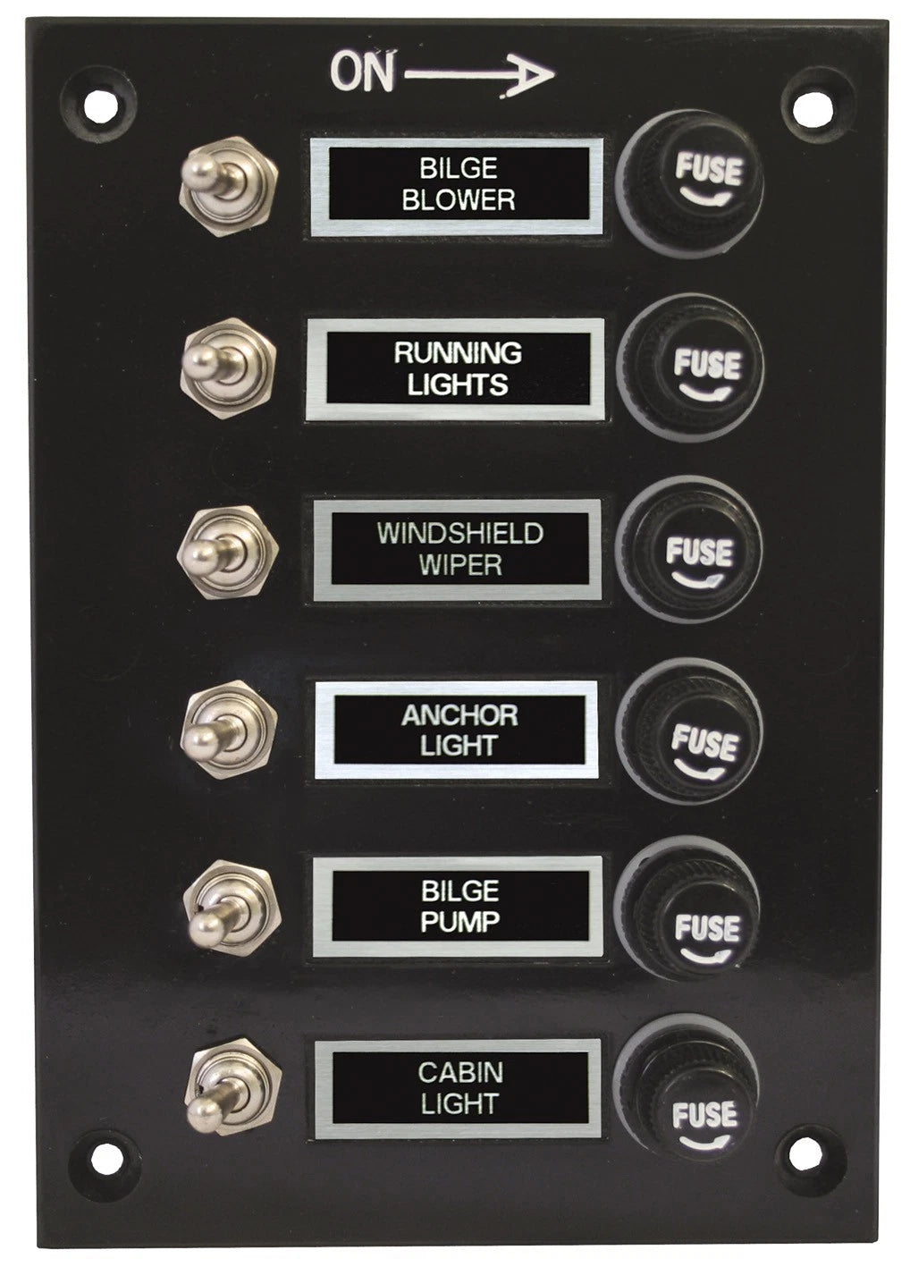 6 Gang Fused Marine Switch Panel for Boat/Caravan 12V/24V Compatibility