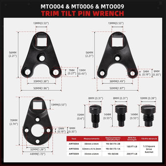 compare product Outboard Trim & Tilt Pin Wrench Tool Set for OMC/BRP/Mercury Models