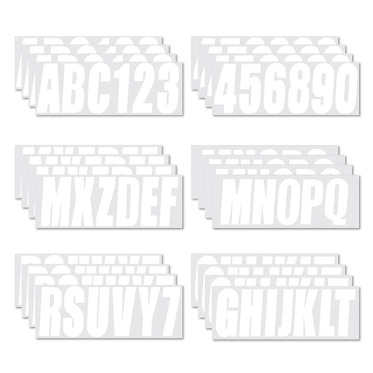 White Boat Decals A-Z/0-9 Registration 4 Sets