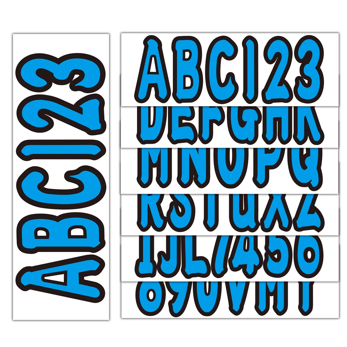 Boat Registration Decals A-Z/0-9 Blue Set