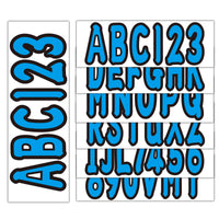 Boat Registration Decals A-Z/0-9 Blue Set