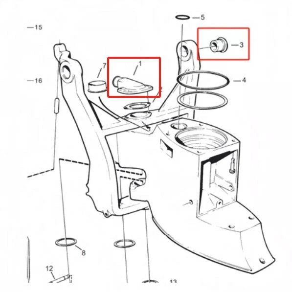 Water Feed Faucet Intake Connector & Bushing for Volvo Penta 872752/876507