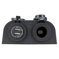 12/24V USB Charger Combo with Power Socket for Boat/Caravan/4WD