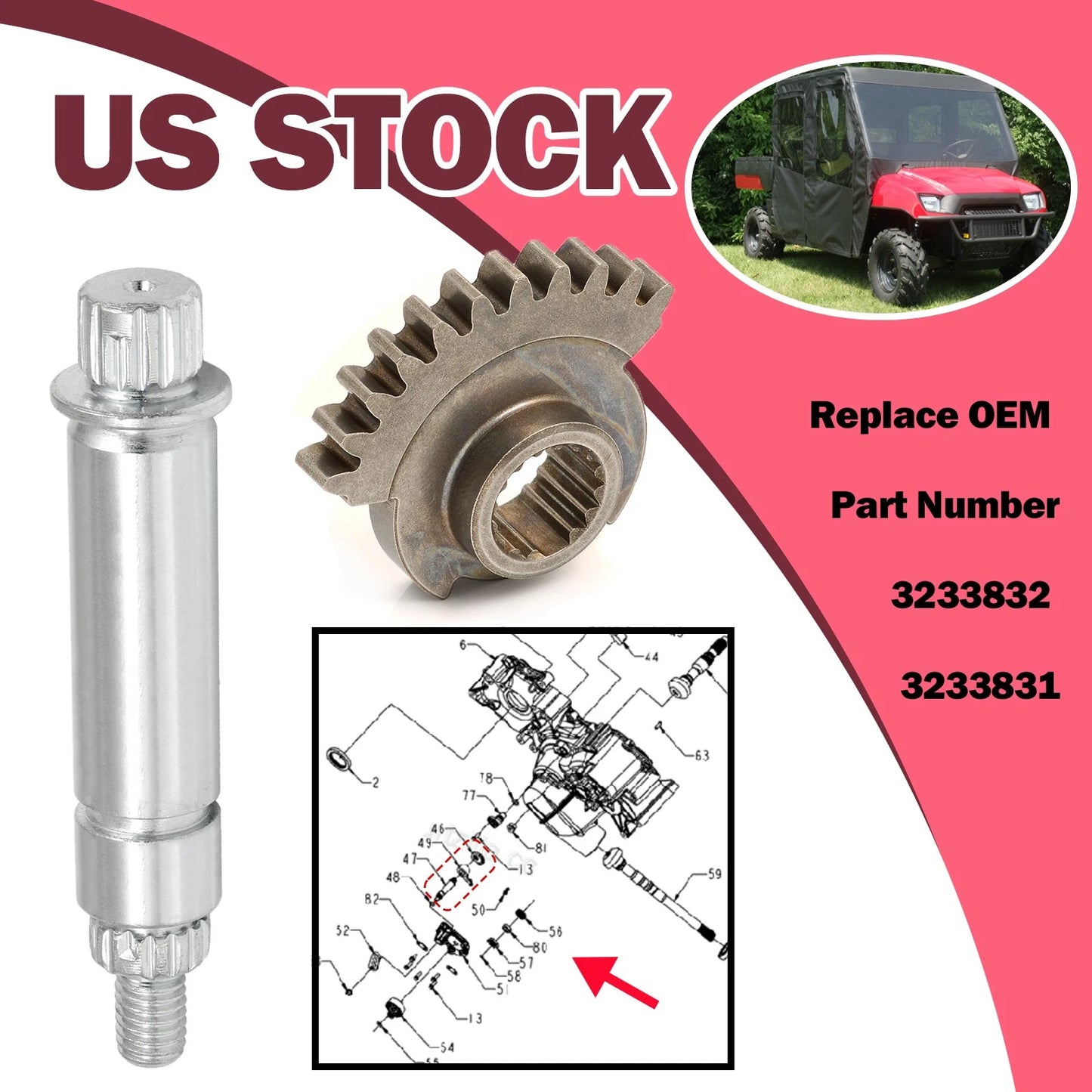 Gear Selector & Shift Shaft for Polaris Ranger/Sportsman/RZR