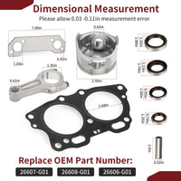 Piston Ring Exhaust Intake Valve Gaskets Connecting Rod for EZGO 295cc 1992-2002