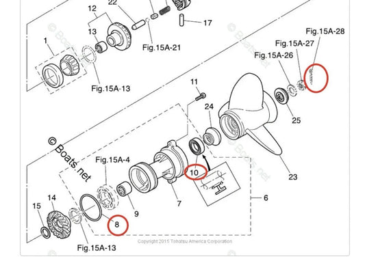 Lower Unit Oil Seal Kit for Tohatsu MD40B2/M45A2/M50C/M60B/A
