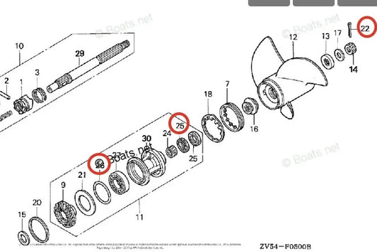 Lower Gearcase Propeller Shaft Oil Seal for Honda (91252-ZV5-003)