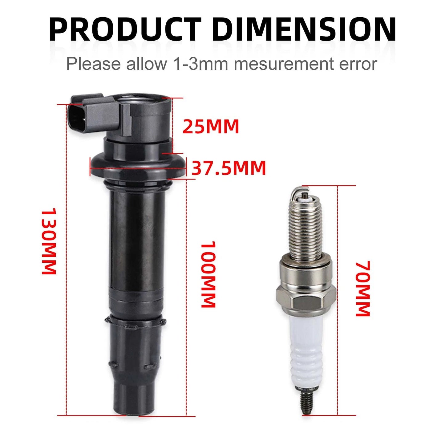 Ignition Coil & Plug w/Spark Plug for Yamaha YZF-R1/R6, FZ1/FZS1, Vmax 1700