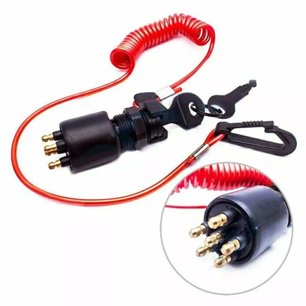 Ignition Switch Key w/ Lanyard for Johnson OMC BRP Evinrude 1996-Up