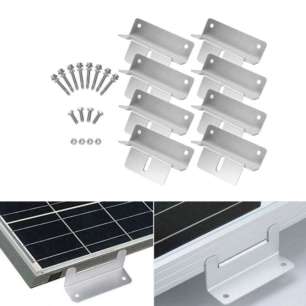 8PCS Aluminum Solar Panel Mounting Brackets for Boats/RVs/Cabins