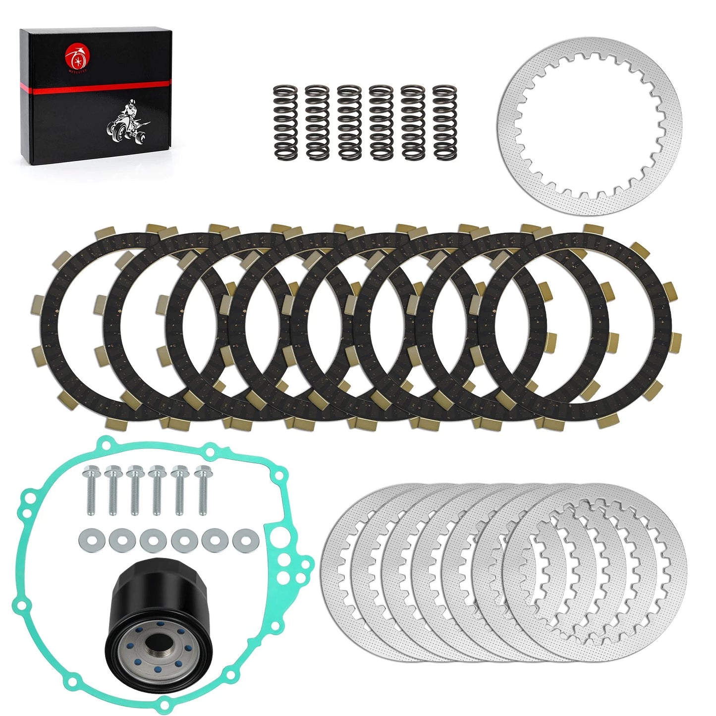 Clutch Friction Steel Plates Spring w/ Gasket for Yamaha YZF-R6 2003-2005