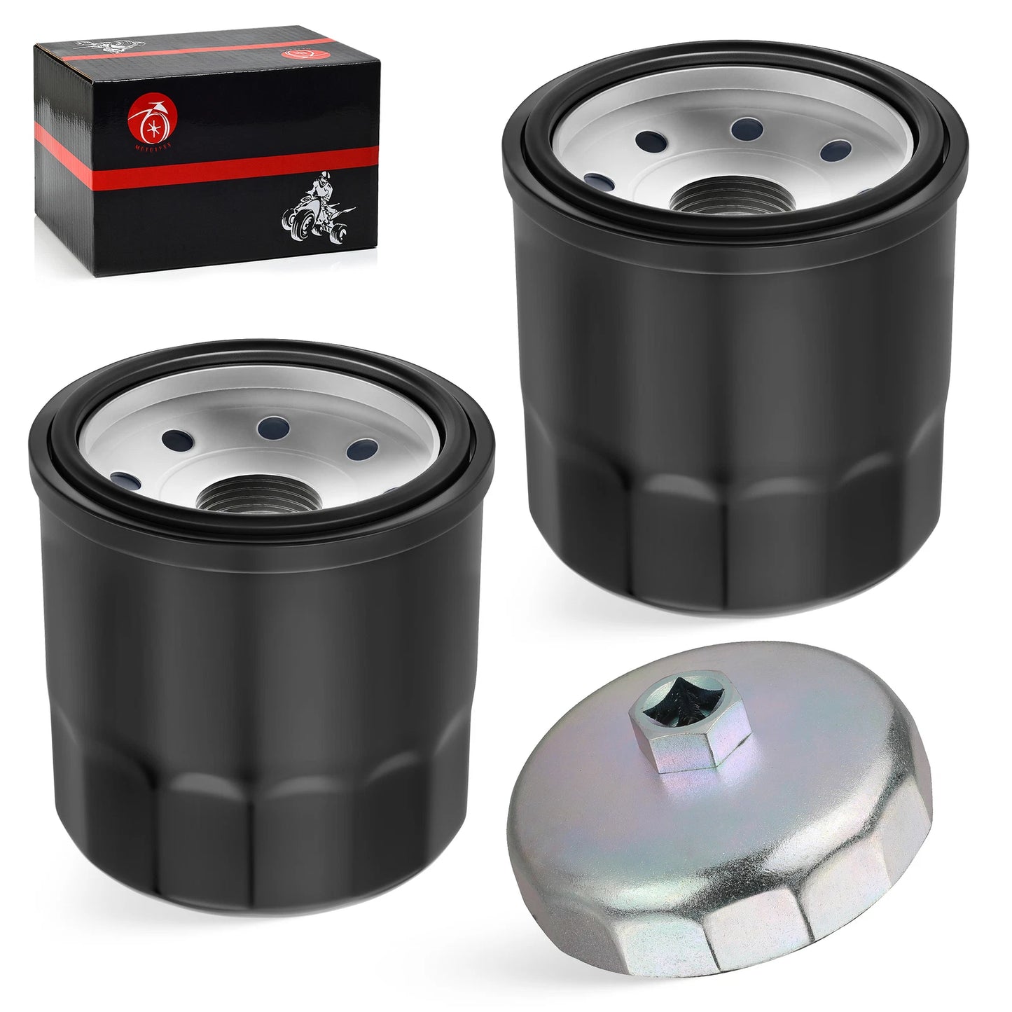 2 Pack Oil Filter w/ Wrench Tool for Kawasaki Ultra 250X/260X/300X/310X