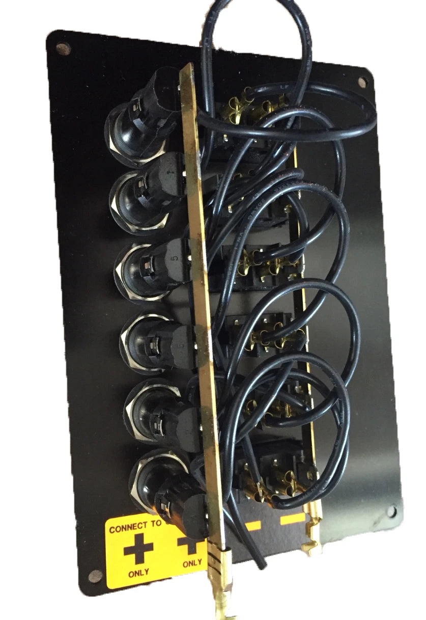 12V Alloy Illuminating 6 Gang Switch Panel with Fuses for Marine Applications