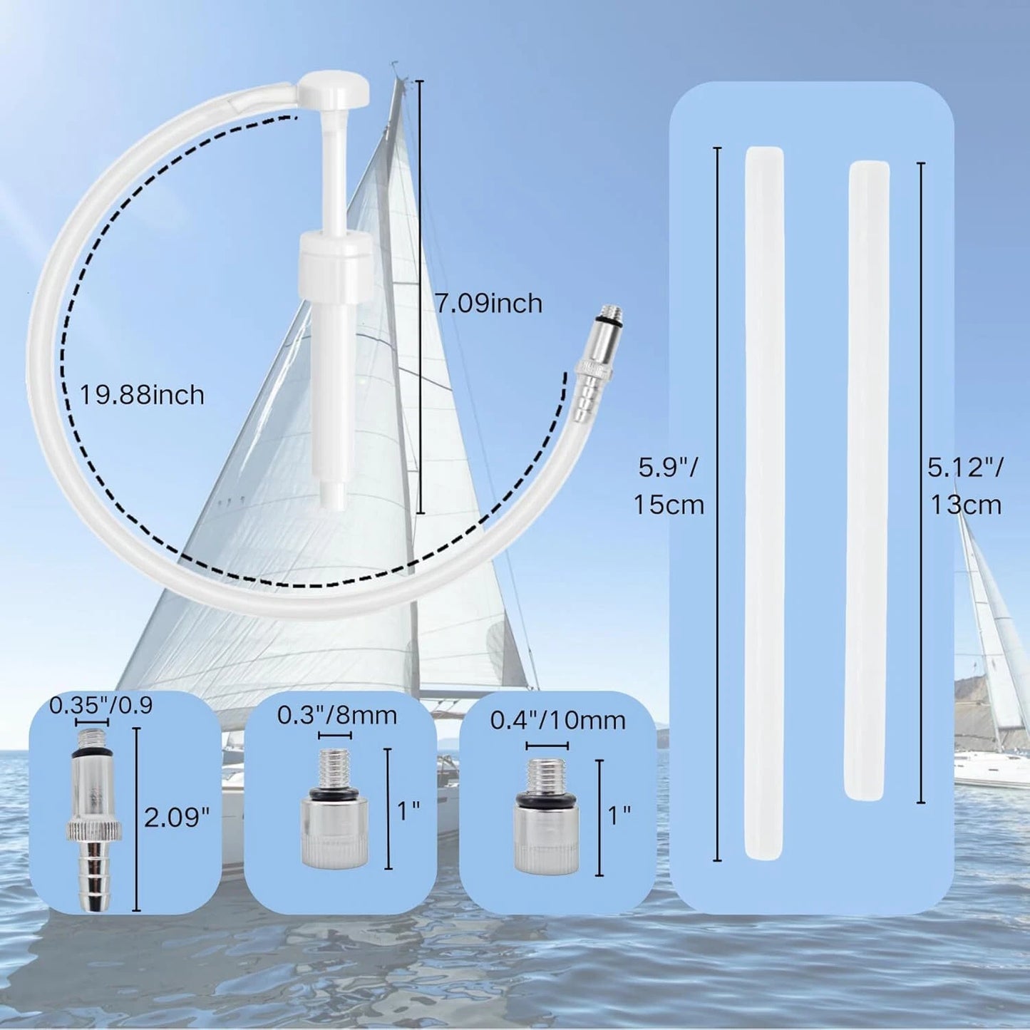 Lower Unit Gear Oil Pump for Standard Quart Bottles with 3/8" Adapters