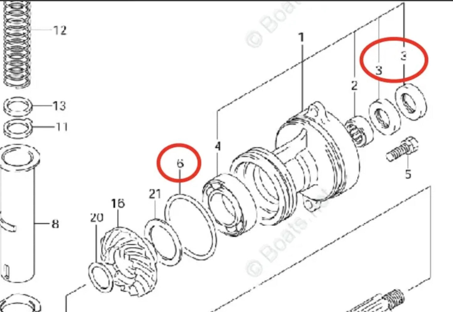 Lower Unit Gearcase Seal Kit for Suzuki 35-60HP Outboard