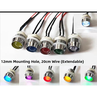 compare product 12V LED Indicator Light 10mm Metal Panel Mount for Truck/Boat