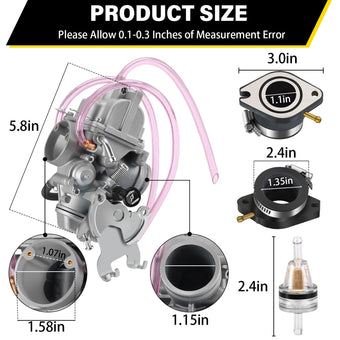compare product Carburetor for Yamaha TTR230 2005-2025 w/ Intake Boot