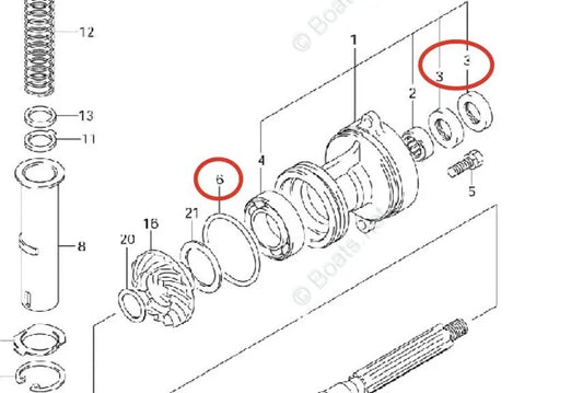 Lower Gearcase Seal & O-ring Kit for Suzuki 20-30HP Models