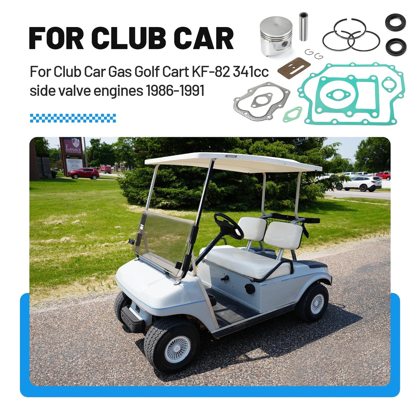 Engine Rebuild Kit for Club Car Gas Golf Cart 86-91 341cc