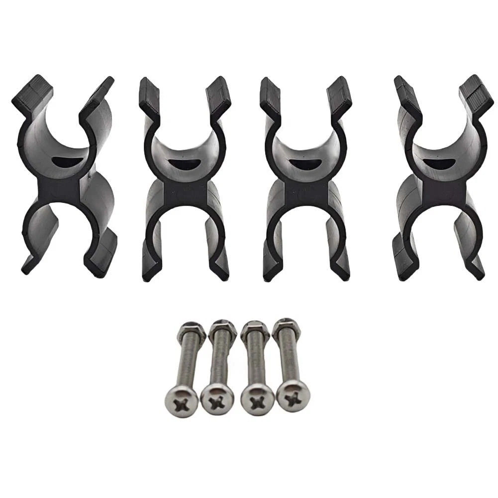 Double Tube Pole Clip Holder for Boat Tops 4pcs Fits 7/8"-1" Diameter