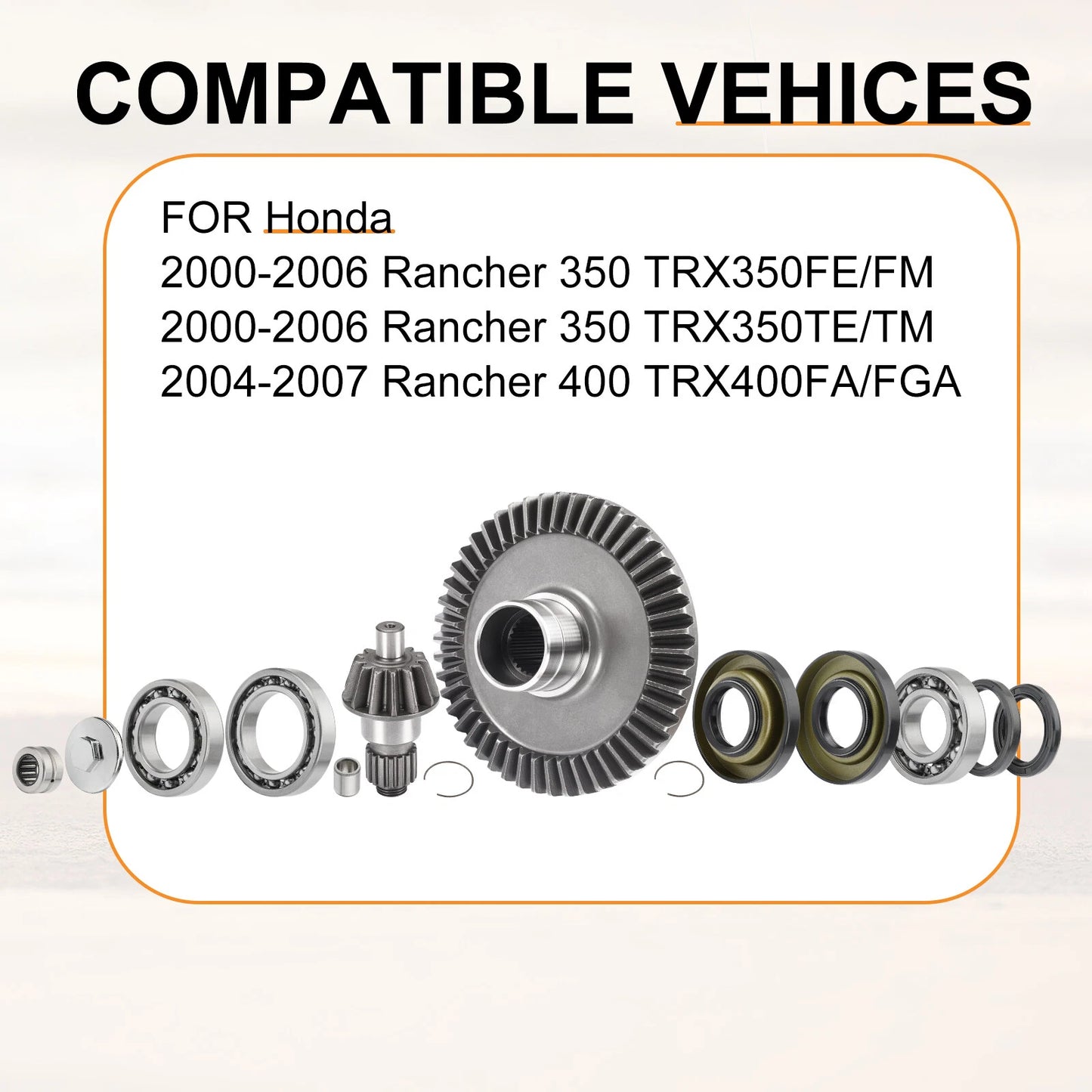 Rear Diff. Ring Pinion Gear Bearing Kit for Honda TRX350 Rancher 2000-2006