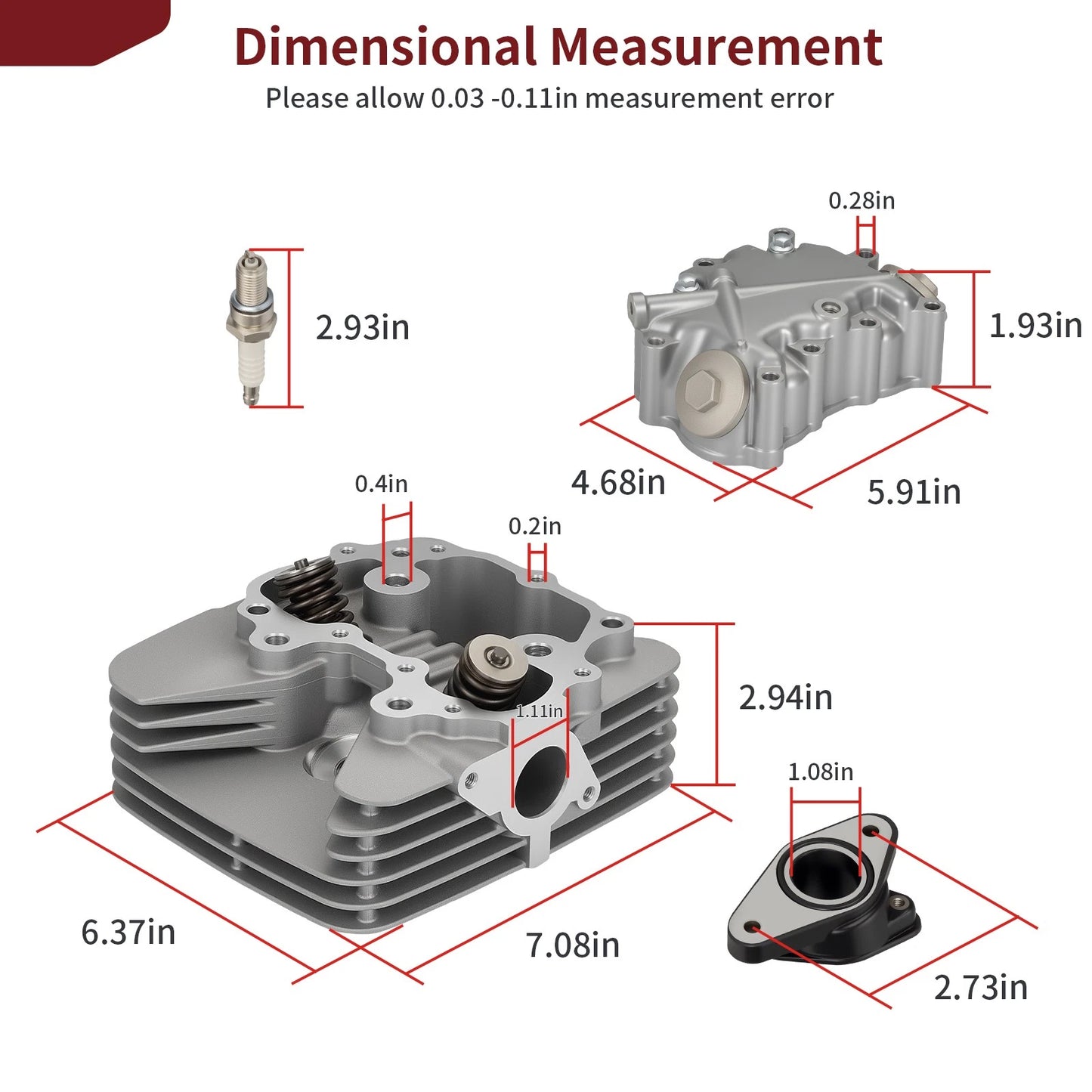 Engine Cylinder Head w/ Cover Gasket for Honda Recon 250 TRX250TM/TRX250TE 02-14