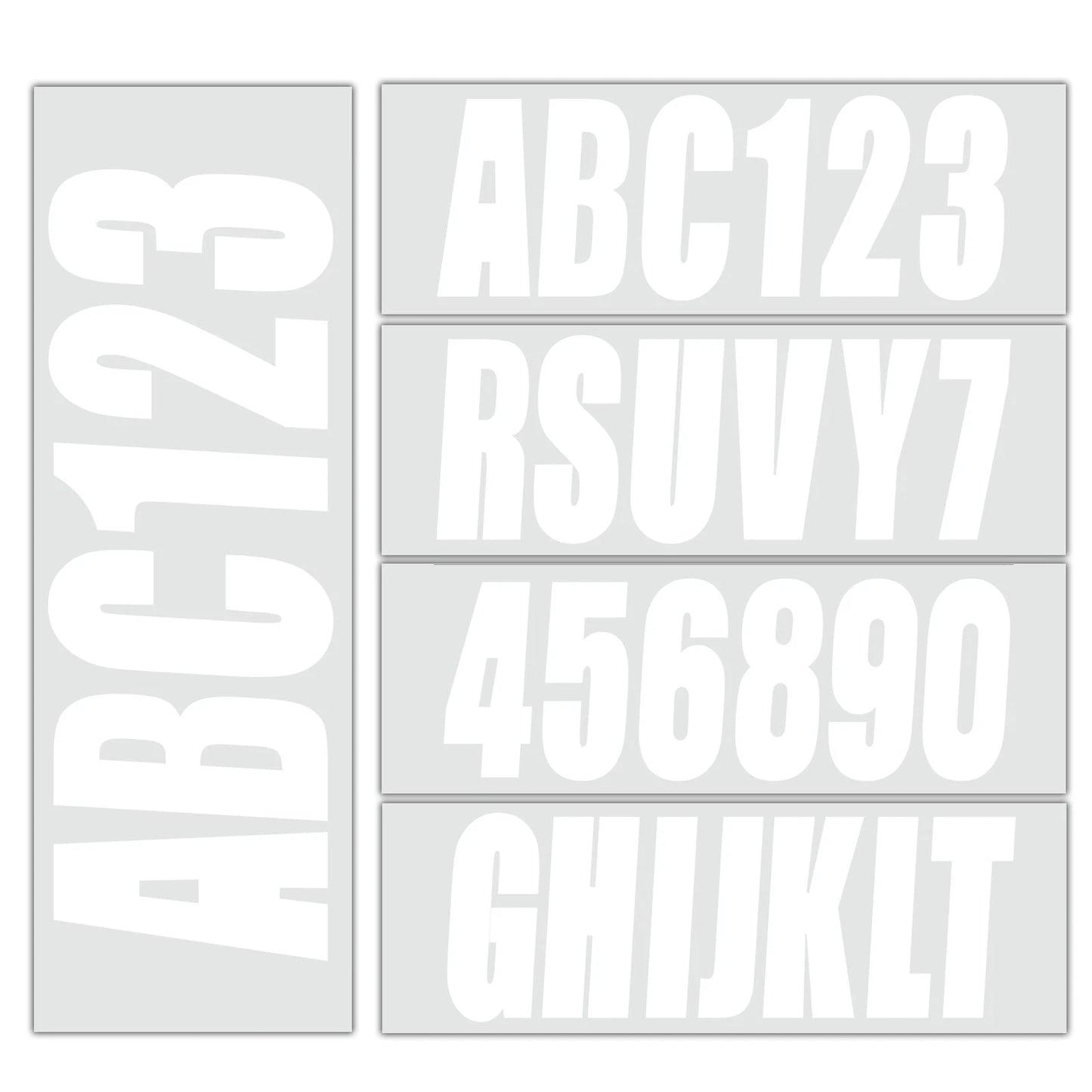 Boat Registration Decals White Stickers Set of A-Z & 0-9 for All Boats