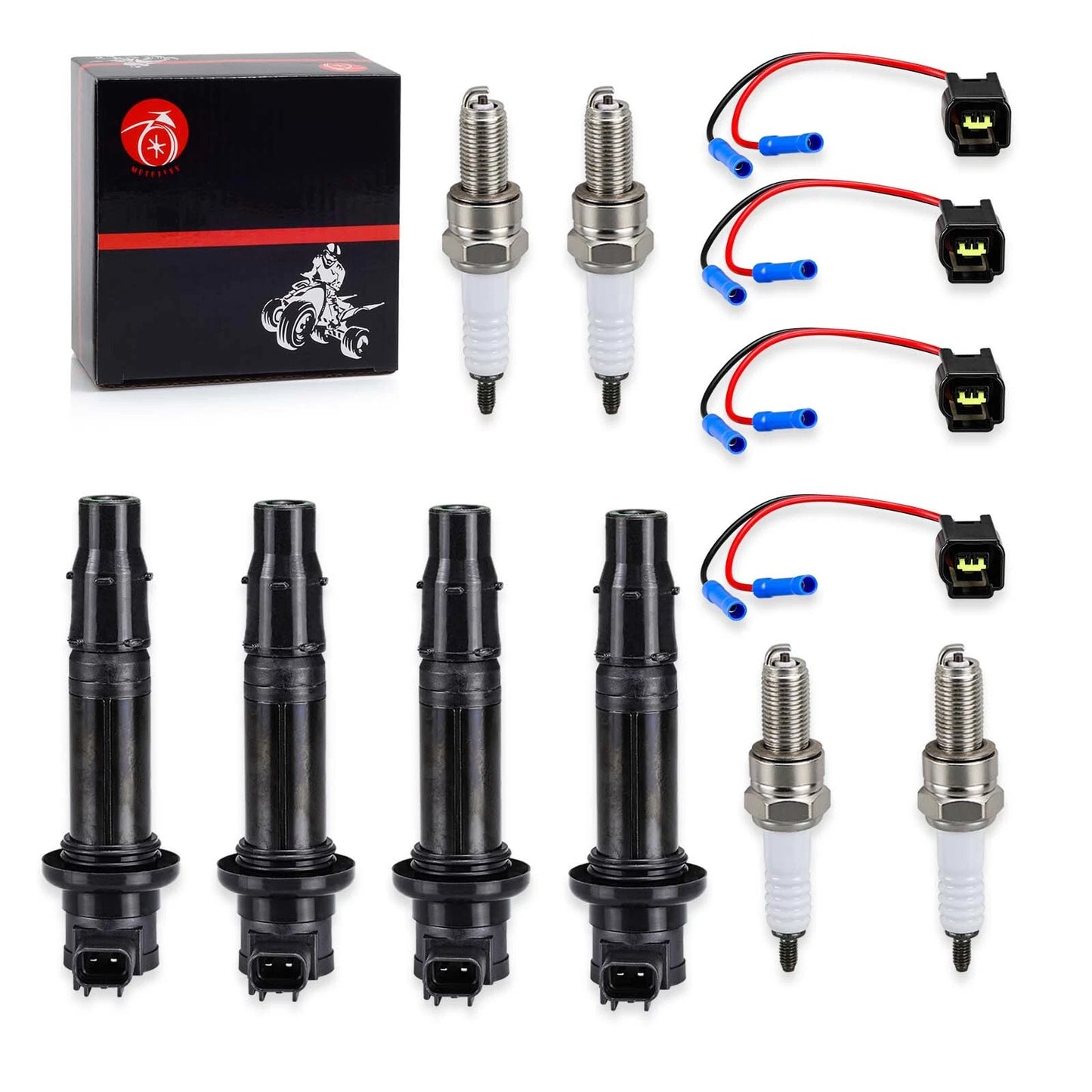 Ignition Coil & Plug w/Spark Plug for Yamaha YZF-R1/R6, FZ1/FZS1, Vmax 1700