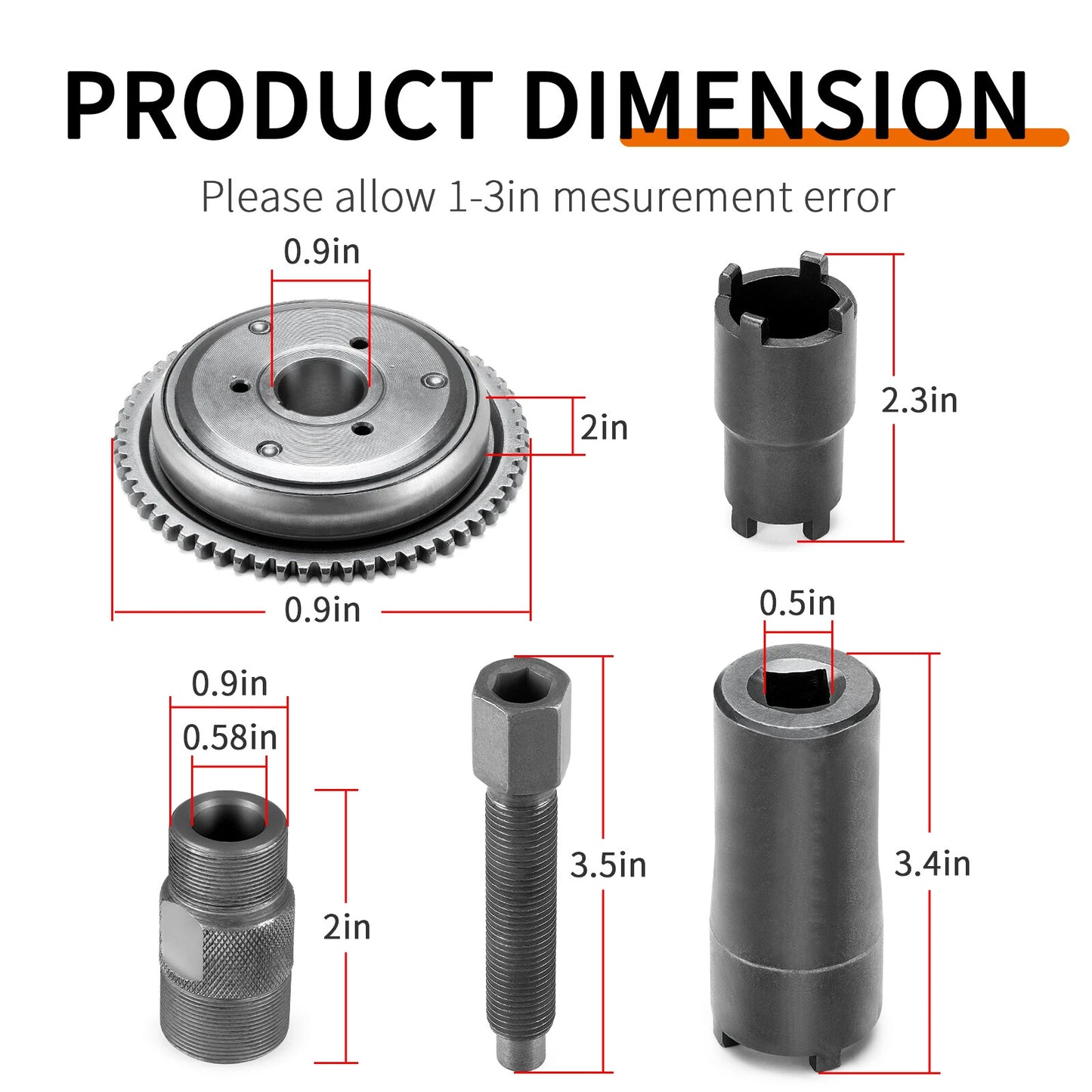 Flywheel Puller Starter Clutch Kit for GY6 Scooter 125/150cc 152QMI/157QMJ