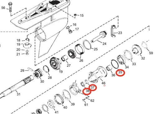 Lower Gearcase Propeller Shaft Oil Seal for Mercruiser